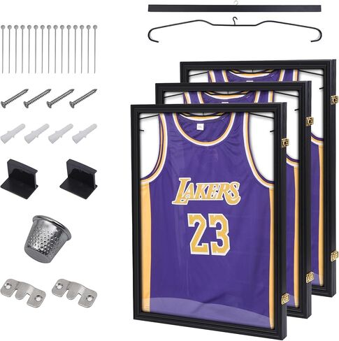 إطار جيرسي CDEN، حافظة عرض جيرسي، حافظات عرض صندوق الظل، حافظة عرض إطار جيرسي، حماية من الأشعة فوق البنفسجية بنسبة 98%، أكريليك، مع شماعات، للبيسبول، كرة القدم، كرة القدم، كرة السلة (عبوتان) in Kuwait