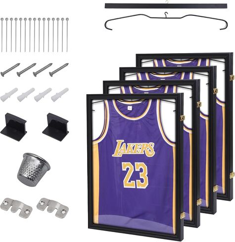 CDEN Jersey Frame, Jersey Display case, Shadow Box Display Cases, Jersey Frame Display case, 98% UV Protection, Acrylic, with Hangers, for Baseball, Football, Soccer, Basketball (2 Pack) in Saudi Arabia