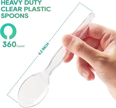 FOCUSLINE 360 Count Clear Plastic Forks Heavy Duty, Solid and Durable Premium Disposable Forks Bulk, Suitable for Catering, Parties, Events and Everyday Use in Saudi Arabia