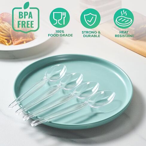 FOCUSLINE 360 Count Clear Plastic Forks Heavy Duty, Solid and Durable Premium Disposable Forks Bulk, Suitable for Catering, Parties, Events and Everyday Use in Saudi Arabia