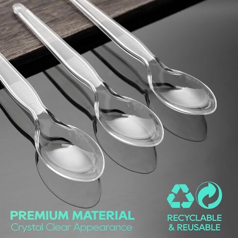 FOCUSLINE 360 Count Clear Plastic Forks Heavy Duty, Solid and Durable Premium Disposable Forks Bulk, Suitable for Catering, Parties, Events and Everyday Use in Saudi Arabia