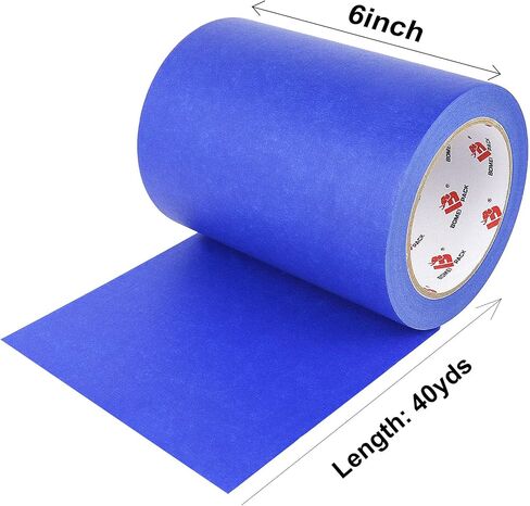 BOMEI PACK Wide Blue Painters Tape 6 Inches x 40 Yards, 3D Printing Tape for Laser Cutting, 21-Day Clean Removal Wide 6'' Masking Tape in Kuwait