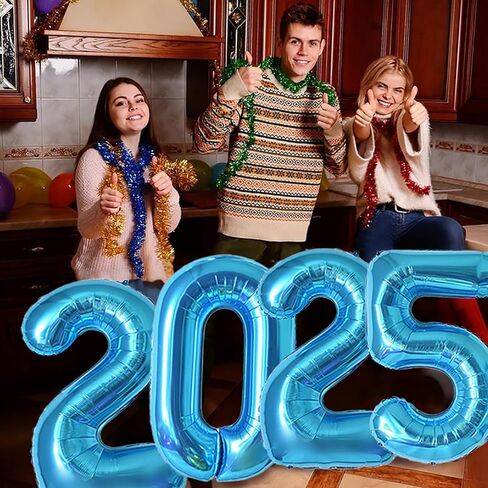 Jumbo 2025 بالونات رقم 2025 البالونات 2025 رقم البالونات التخرج من البالونات التخرج 2025 قابلة لإعادة الاستخدام القابلة لإعادة الاستخدام سهلة التخرج لعيد التخرج من عيد ميلاد وذكرى الذكرى السنوية (الأزرق الداكن ، 32 بوصة) in Kuwait