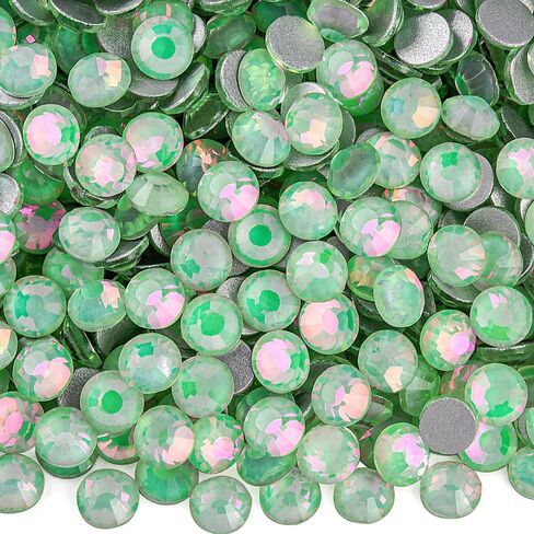 Blinginbox Rhinestones for Crafting,Flatback Rhinestones Glass Gems Stones Round Gemstones Non-Hotfix Crystal for Crafts Nail Decoration,Seafoam Green Opal(2.7-2.9mm) SS10/1440pcs in Saudi Arabia