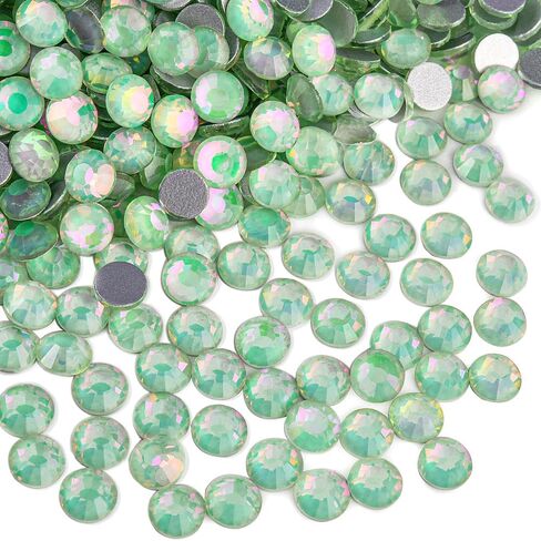 Blinginbox Rhinestones for Crafting,Flatback Rhinestones Glass Gems Stones Round Gemstones Non-Hotfix Crystal for Crafts Nail Decoration,Seafoam Green Opal(2.7-2.9mm) SS10/1440pcs in Saudi Arabia