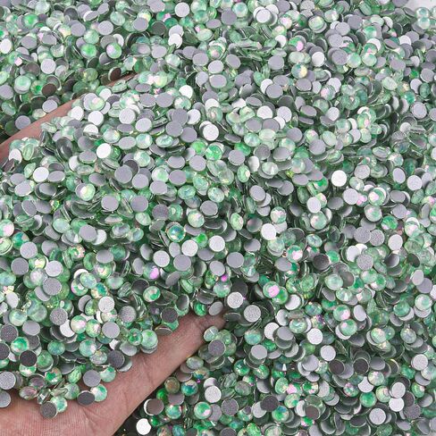 Blinginbox Rhinestones for Crafting,Flatback Rhinestones Glass Gems Stones Round Gemstones Non-Hotfix Crystal for Crafts Nail Decoration,Seafoam Green Opal(2.7-2.9mm) SS10/1440pcs in Saudi Arabia