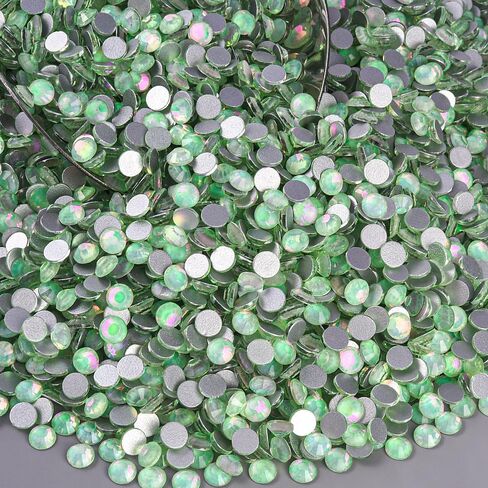 Blinginbox Rhinestones for Crafting,Flatback Rhinestones Glass Gems Stones Round Gemstones Non-Hotfix Crystal for Crafts Nail Decoration,Seafoam Green Opal(2.7-2.9mm) SS10/1440pcs in Saudi Arabia