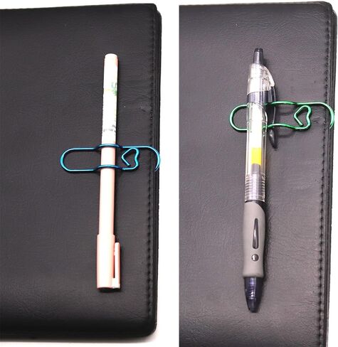 12 PCS مقاطع حامل القلم المعدنية لدفتر الملاحظات ، ملحقات المخطط ، مقاطع ورق قلب Jumbo 2.8 بوصة in Kuwait