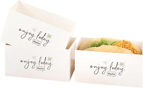 50 Pack Sandwich Take Out Boxes Paper Sandwich Boxes Take Out Food Containers Sandwich Packaging Boxes for Toast, Donuts, Sandwiches in Saudi Arabia