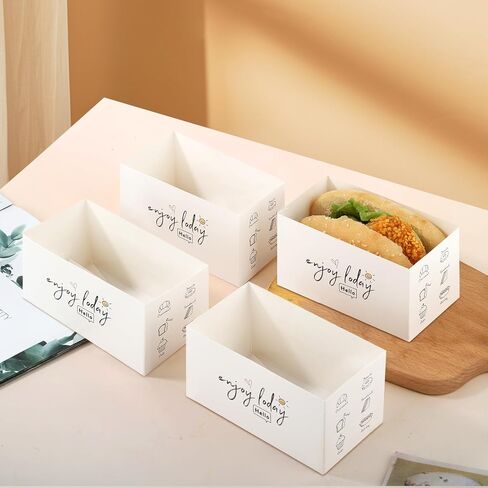 50 Pack Sandwich Take Out Boxes Paper Sandwich Boxes Take Out Food Containers Sandwich Packaging Boxes for Toast, Donuts, Sandwiches in Saudi Arabia