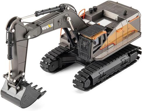 لعبة Gemini&Genius Excavator للأطفال، لعبة حفار مسار مركبات البناء المعدنية 1/50 لعبة حفار، ذراع حفار متحرك متعدد المفاصل ولعبة شاحنة كابينة تدور 360 درجة للأطفال in Saudi Arabia