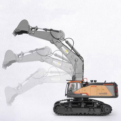 لعبة Gemini&Genius Excavator للأطفال، لعبة حفار مسار مركبات البناء المعدنية 1/50 لعبة حفار، ذراع حفار متحرك متعدد المفاصل ولعبة شاحنة كابينة تدور 360 درجة للأطفال in Saudi Arabia