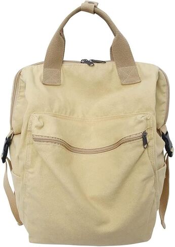 Sumleno Aesthetic Canvas Backpack for Women Men 15.6 Laptop Backpack Vintage College Backpacks Travel Rucksack Casual Daypack (Brown,One Size) in Saudi Arabia