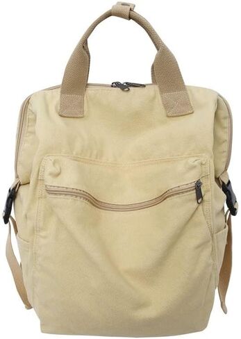 Sumleno Aesthetic Canvas Backpack for Women Men 15.6 Laptop Backpack Vintage College Backpacks Travel Rucksack Casual Daypack (Brown,One Size) in Saudi Arabia
