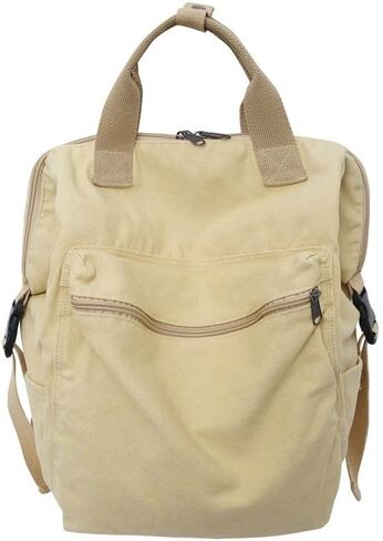 Sumleno Aesthetic Canvas Backpack for Women Men 15.6 Laptop Backpack Vintage College Backpacks Travel Rucksack Casual Daypack (Brown,One Size) in Saudi Arabia