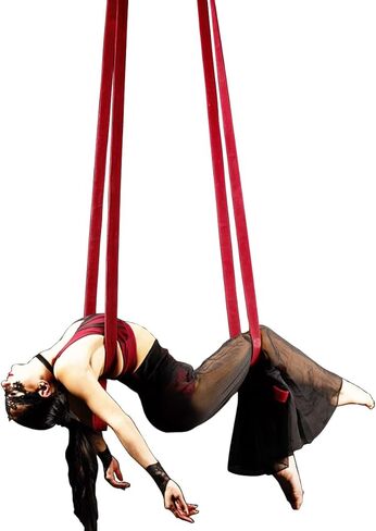 9ft 2.75m Aerial Straps Ropes Yoga Aerial Acrobatics Body Aerial Loop Trapeze Circus Apparatuses Equipment Three-Layer Straps 1 pairs in Saudi Arabia