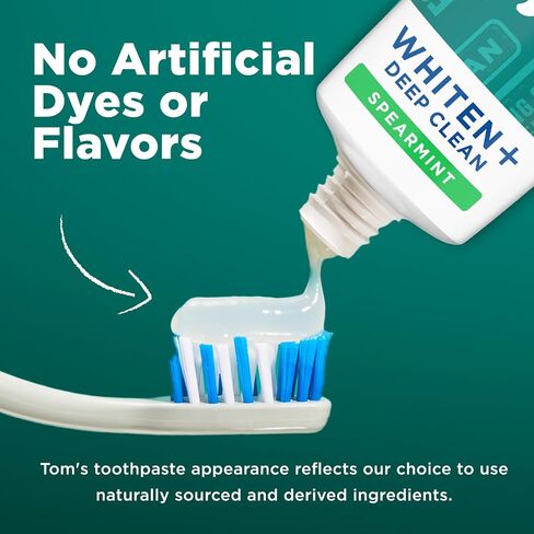Tom's of Maine Whiten+ Deep Clean Anticavity Peppermint Toothpaste 4.0 Oz in Kuwait
