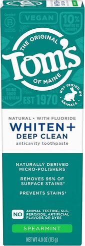 Tom's of Maine Whiten+ Deep Clean Anticavity Peppermint Toothpaste 4.0 Oz in Kuwait