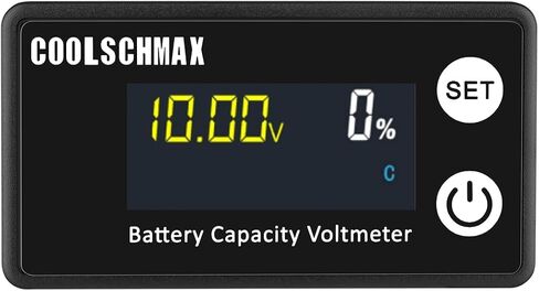 CoolschMax Waterproof lP67 Battery Monitor Buzzer Upgraded Precision for 12v 24V 48V 60V 84V Lead Acid, LiFePO4 Batteries, Lithium, Boat Motorcycle Golf Cart Battery Capacity Tester in Saudi Arabia