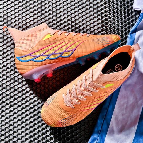 MAUGELY Men's Cleats Firm Ground Soccer Shoes Athletic Lightweight Running Outdoor Turf Comfortable Training Football Shoes in Kuwait