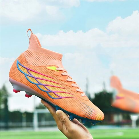 MAUGELY Men's Cleats Firm Ground Soccer Shoes Athletic Lightweight Running Outdoor Turf Comfortable Training Football Shoes in Kuwait