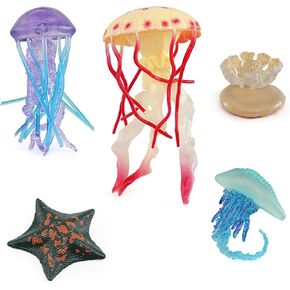Fantarea Sea Marine Animal Model Ocean Creatures Sealife Toys Playsets 5 PCS Starfish Heyshfish Action Figure For Boys Girl