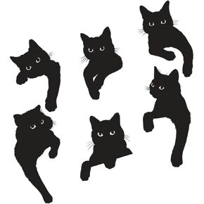 6Pcs Black Cats Looking Out of The Corner Scrapbooking Dies for Card Making, Die-Cuts, Die-Cutting and Embossing