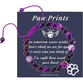 Pet Memorial Gifts Cat Horse Horseshoe Amethyst Bracelet for Beloved Pets Passed Away Loss of Pet Sympathy Gifts for Women