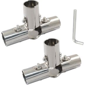 6 Sets of T Pipe Connector, Stainless Steel Pipe Connector, End Clamp, Panel T Clamps for 1-1/4" (32MM) OD Pipe, Chain Link Fence Parts