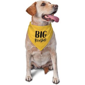 تم ترقيته إلى Big Brother Dog Bandana ، إنه Boy أو Girl Gender Canner Party ، صورة إعلان الحمل Prop Pet Scarf (Yellow)