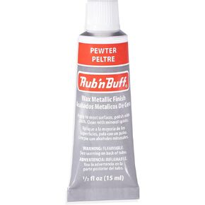 Amaco Rub N Buff Wax Metallic Finish - Rub N Buff Pewter 15ml Tube - شمع مذهب متعدد الاستخدامات لإنهاء الأثاث والترميم - فرك وألوان برتقالية واحدة