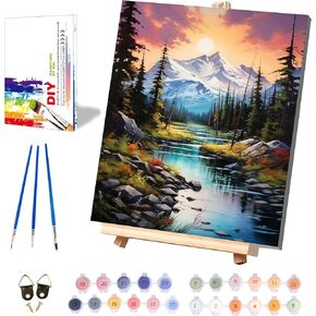 xackcme Christmas Candy House Paint by Numbers for Adults-Winter Snowy Landscape Paint by Number on Canvas Without Frame,DIY Xmas Scenery Oil Painting for Gift Home Wall Decor(16x20inch)