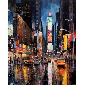 Zuvrdiai New York Night View ، الرسم بالأرقام سهلة النشاطات الفنية الكبيرة ، فنون الرسم والحرف ، 40x50 سم لا إطار