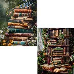 كتب Yarnwhimsy 2 Pack Paint بأرقام للبالغين ، والكتب الطلاء بأرقام أرقام للمبتدئين ، والطلاء الأكريليك DIY حسب الرقم على قماش لديكور الجدار المنزلي (16 × 20 بوصة)