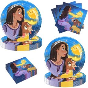 40PCS Wish Party Supplies بما في ذلك 20 لوحة 20 مناديلًا للأطفال