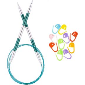 Knitter's Pride SmartStix إبر الحياكة الدائرية 32 بوصة (80 سم) حجم الولايات المتحدة 1.5 (2.5 مم) مع 10 علامات غرزة ملونة