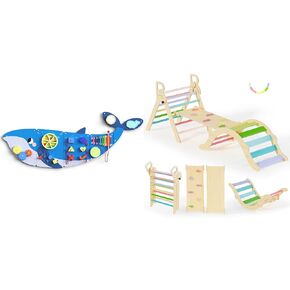 Bluewood Pikler Climbing Triangle مجموعة مع جدار النشاط مشغول لوحة