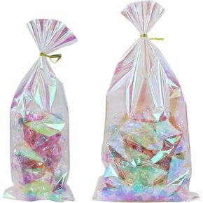 Utalind 100 PCS أكياس السيلوفان القزحي