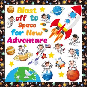 Outer Space Astronaut Bulletin Board Decorations Galaxy Space Theme Classroom Decor Planet Borders Rocket Solar System Planet Cutouts Back to School Classroom Decor