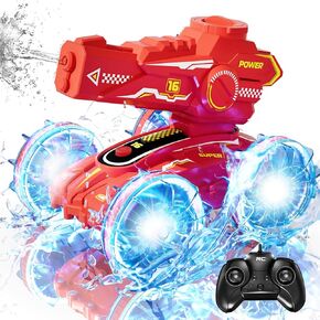 4-in-1 Waterproof Remote Control Car with Water Gun, Pool Toys for Kids age 4-8 8-12, Amphibious RC Cars & RC Boat, Water & Land RC Stunt Car, Summer Outdoor Play Toy for Boy Girl Age 3+ Birthday Gift
