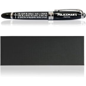 Policeman Gift for Women Men, Policeman's Prayer Pen Gift, Encouragement Gift for New Policeman, Ballpoint Pen Gift, Policeman Appreciation Gift, Black Classic Ballpoint Pen in Gift Box