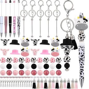 16 مجموعة من البلاستيك حبة القلم أقلام أقلامات DIY Make Kit مع COLPSTER CLASPS حبات الخرز شرابات القلم المذهل للطلاب المدارس (MERMAID) اللوازم المكتبية