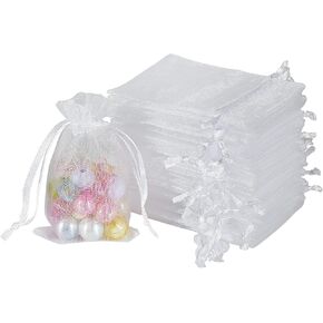 أكياس yql mini urgarsa ، 100pcs 2x3 بوصة بيضاء أكياس مجوهرات أبيض ، حقائب شبكية صغيرة لحفل الزفاف هدية عيد الميلاد الحلوى