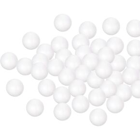 Dmiotech 100 حزمة 0.8 بوصة كرات الرغوة بوليسترين مستديرة كرة رغوة صلبة بيضاء للحرف اليدوية والفنون وتزيين الحفلات
