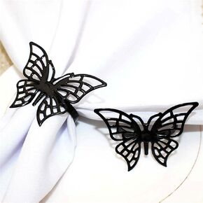 Gold Butterfly Napkin Rings Set of 24, Wedding Holiday Napkin Holders