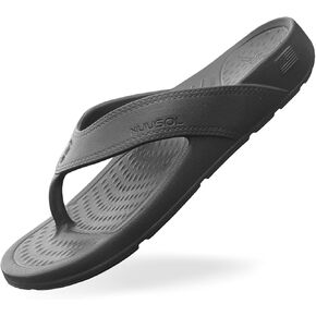 NUUSOL Unisex Cascade Flip Flop | Non-Slip Comfort Sandal for Active Lifestyles, Eclipse Black, 14 Women/13 Men