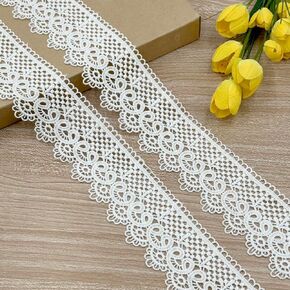 Designer’s Shop VL 6653 White Venice Lace Trim Gorgeous Vintage Pattern, 2-3/8" (60mm) x 3 Yards, DIY Sewing Crafting