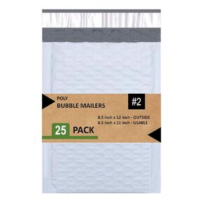 Poly Bubble Sailers ، مظاريف مبطنة مقاومة للماء وملهى للشحن ، 8.5 × 12 بوصة (10 عبوات ، أبيض)