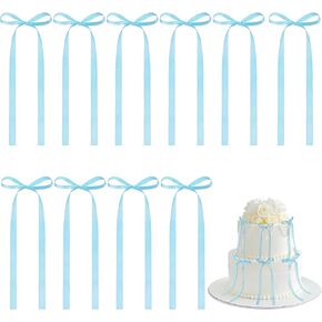 10 PCS Bow Cake Topper Decoration ، كعكة عيد ميلاد أعلى القبعات كب كيك الحلوى ديكور لاستشمى الطفل الزفاف لحفل الزفاف لوازم الزخارف