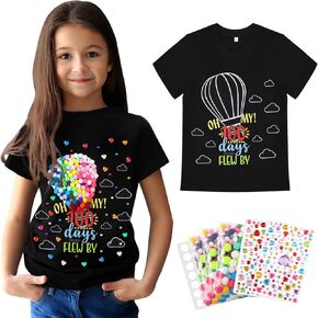 100 يوم من قميص DIY Kids Kids Day 100th School Dist for Girls and Boys Craft Teacher Classroom Party (Balloon Hot Air ، 5-7)